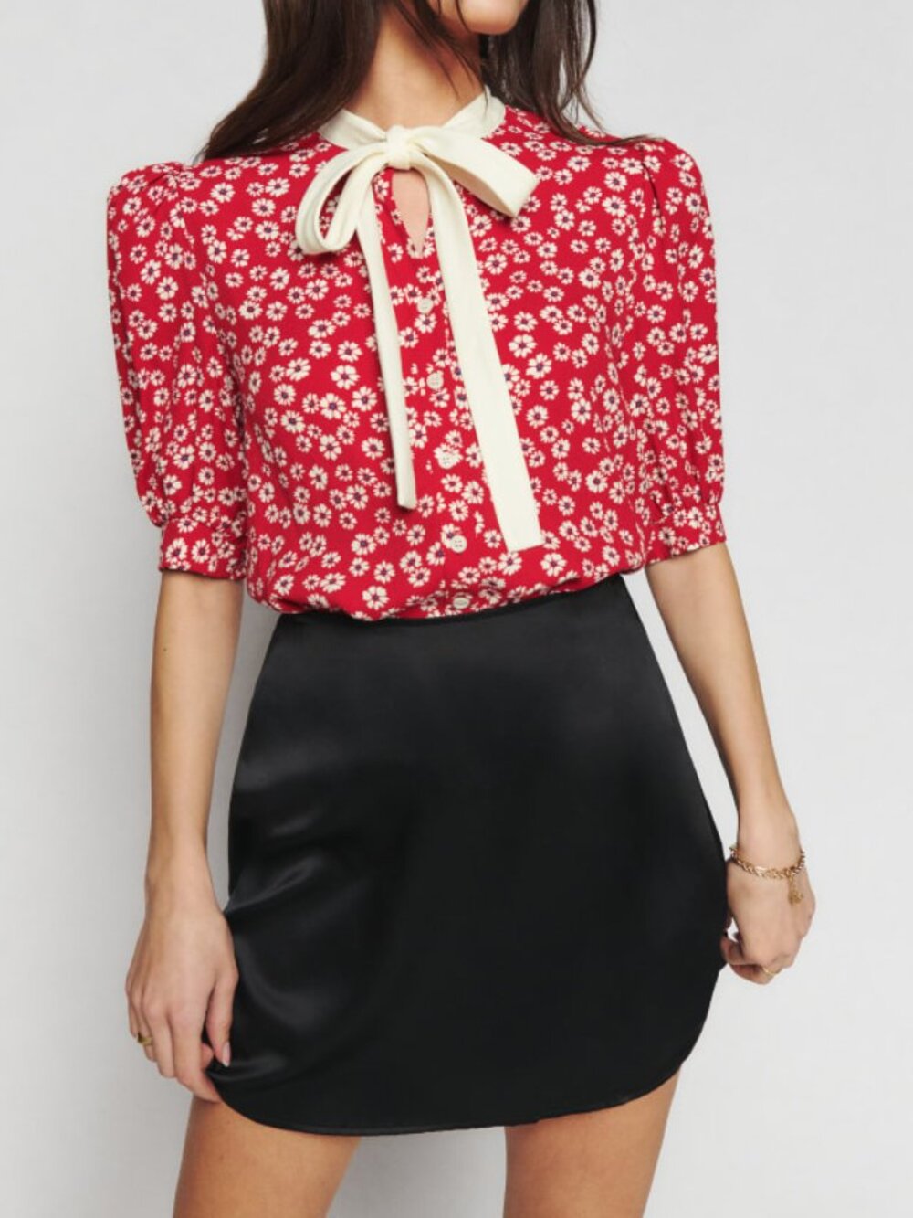 Reformation Kinny Top Jenna | Neck Tie Red Daisy S Rare